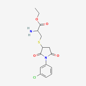 ethyl S-[1-(3-chlorophenyl)-2,5-dioxopyrrolidin-3-yl]cysteinate