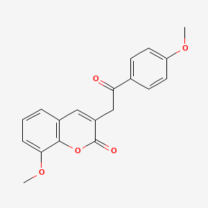 molecular formula C19H16O5 B11098427 8-methoxy-3-[2-(4-methoxyphenyl)-2-oxoethyl]-2H-chromen-2-one 