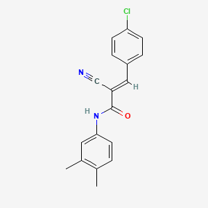 (2E)-3-(4-chlorophenyl)-2-cyano-N-(3,4-dimethylphenyl)prop-2-enamide