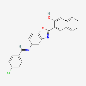 molecular formula C24H15ClN2O2 B11098445 3-(5-{[(E)-(4-chlorophenyl)methylidene]amino}-1,3-benzoxazol-2-yl)naphthalen-2-ol 