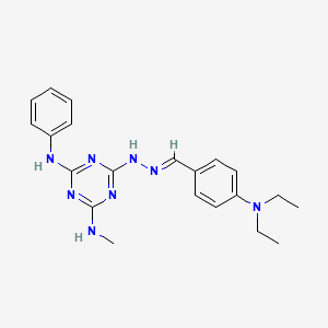 6-{(2E)-2-[4-(diethylamino)benzylidene]hydrazinyl}-N-methyl-N'-phenyl-1,3,5-triazine-2,4-diamine