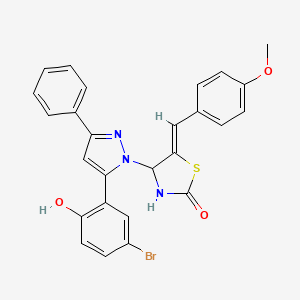 molecular formula C26H20BrN3O3S B11098465 (5Z)-4-[5-(5-bromo-2-hydroxyphenyl)-3-phenyl-1H-pyrazol-1-yl]-5-(4-methoxybenzylidene)-1,3-thiazolidin-2-one 