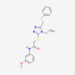 molecular formula C21H22N4O2S2 B11098476 2-({4-allyl-5-[(phenylsulfanyl)methyl]-4H-1,2,4-triazol-3-yl}sulfanyl)-N-(3-methoxyphenyl)acetamide CAS No. 538337-38-1