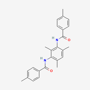 molecular formula C25H26N2O2 B11098530 4-Methyl-N-{2,4,6-trimethyl-3-[(4-methylbenzoyl)amino]phenyl}benzamide 