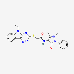 N-(1,5-dimethyl-3-oxo-2-phenyl-2,3-dihydro-1H-pyrazol-4-yl)-2-[(5-ethyl-5H-[1,2,4]triazino[5,6-b]indol-3-yl)sulfanyl]acetamide