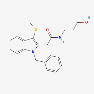 2-[1-benzyl-3-(methylsulfanyl)-1H-indol-2-yl]-N-(3-hydroxypropyl)acetamide