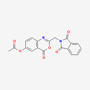 2-[(1,3-dioxo-1,3-dihydro-2H-isoindol-2-yl)methyl]-4-oxo-4H-3,1-benzoxazin-6-yl acetate