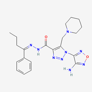 1-(4-amino-1,2,5-oxadiazol-3-yl)-N'-[(1Z)-1-phenylbutylidene]-5-(piperidin-1-ylmethyl)-1H-1,2,3-triazole-4-carbohydrazide