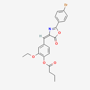 4-{(E)-[2-(4-bromophenyl)-5-oxo-1,3-oxazol-4(5H)-ylidene]methyl}-2-ethoxyphenyl butanoate