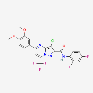 3-chloro-N-(2,4-difluorophenyl)-5-(3,4-dimethoxyphenyl)-7-(trifluoromethyl)pyrazolo[1,5-a]pyrimidine-2-carboxamide