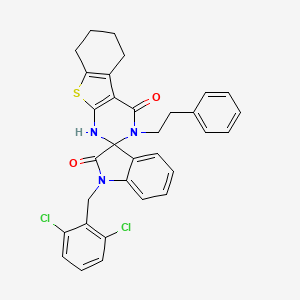 1'-(2,6-dichlorobenzyl)-3-(2-phenylethyl)-5,6,7,8-tetrahydro-1H-spiro[1-benzothieno[2,3-d]pyrimidine-2,3'-indole]-2',4(1'H,3H)-dione