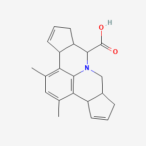 molecular formula C21H23NO2 B11098676 1,3-Dimethyl-3b,6,6a,7,9,9a,10,12a-octahydrocyclopenta[c]cyclopenta[4,5]pyrido[3,2,1-ij]quinoline-7-carboxylic acid 