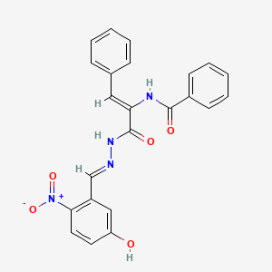 N-{(1Z)-3-[(2E)-2-(5-hydroxy-2-nitrobenzylidene)hydrazinyl]-3-oxo-1-phenylprop-1-en-2-yl}benzamide