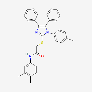 N-(3,4-dimethylphenyl)-2-{[1-(4-methylphenyl)-4,5-diphenyl-1H-imidazol-2-yl]sulfanyl}acetamide