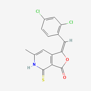 molecular formula C15H9Cl2NO2S B11098708 (1E)-1-(2,4-dichlorobenzylidene)-6-methyl-4-thioxo-4,5-dihydrofuro[3,4-c]pyridin-3(1H)-one 