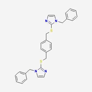 2,2'-[benzene-1,4-diylbis(methanediylsulfanediyl)]bis(1-benzyl-1H-imidazole)