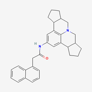 molecular formula C30H32N2O B11098755 N-(3B,4,5,6,6A,7,9,9A,10,11,12,12A-Dodecahydrocyclopenta[C]cyclopenta[4,5]pyrido[3,2,1-IJ]quinolin-2-YL)-2-(1-naphthyl)acetamide 