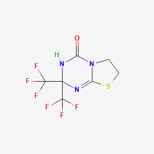 molecular formula C7H5F6N3OS B11098789 2,2-Bis(trifluoromethyl)-2,3,6,7-tetrahydro-4H-[1,3]thiazolo[3,2-a][1,3,5]triazin-4-one 