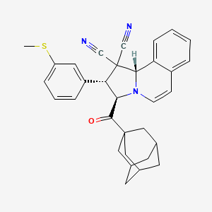 molecular formula C32H31N3OS B11098804 (2{R},3{R},10B{S})-3-(1-Adamantylcarbonyl)-2-[3-(methylthio)phenyl]-2,3-dihydropyrrolo[2,1-{A}]isoquinoline-1,1(10B{H})-dicarbonitrile 