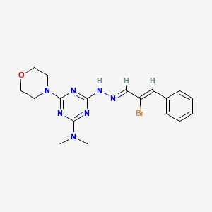 molecular formula C18H22BrN7O B11098854 (Z)-2-Bromo-3-phenyl-2-propenal 1-[4-(dimethylamino)-6-morpholino-1,3,5-triazin-2-YL]hydrazone 