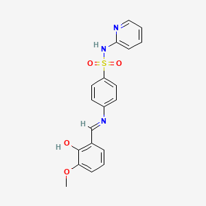 4-{[(E)-(2-hydroxy-3-methoxyphenyl)methylidene]amino}-N-(pyridin-2-yl)benzenesulfonamide