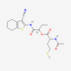 1-[(3-cyano-4,5,6,7-tetrahydro-1-benzothiophen-2-yl)amino]-1-oxobutan-2-yl N-acetylmethioninate