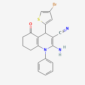 2-Amino-4-(4-bromothiophen-2-yl)-5-oxo-1-phenyl-1,4,5,6,7,8-hexahydroquinoline-3-carbonitrile