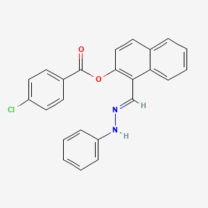 1-[(E)-(2-phenylhydrazinylidene)methyl]naphthalen-2-yl 4-chlorobenzoate