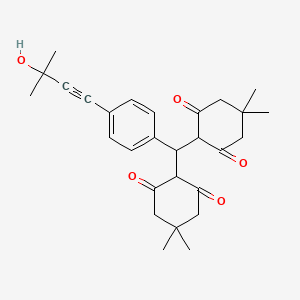 2,2'-{[4-(3-Hydroxy-3-methylbut-1-yn-1-yl)phenyl]methanediyl}bis(5,5-dimethylcyclohexane-1,3-dione)