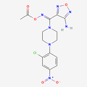 molecular formula C15H16ClN7O5 B11098925 4-{(Z)-[(acetyloxy)imino][4-(2-chloro-4-nitrophenyl)piperazin-1-yl]methyl}-1,2,5-oxadiazol-3-amine 