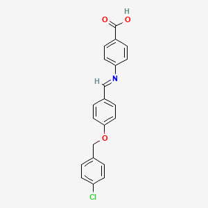 4-{[(E)-{4-[(4-chlorobenzyl)oxy]phenyl}methylidene]amino}benzoic acid