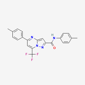 molecular formula C22H17F3N4O B11098974 N,5-bis(4-methylphenyl)-7-(trifluoromethyl)pyrazolo[1,5-a]pyrimidine-2-carboxamide 