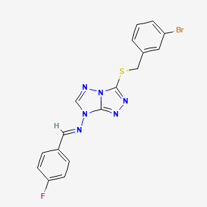 molecular formula C17H12BrFN6S B11099011 3-[(3-bromobenzyl)sulfanyl]-N-[(E)-(4-fluorophenyl)methylidene]-7H-[1,2,4]triazolo[4,3-b][1,2,4]triazol-7-amine 