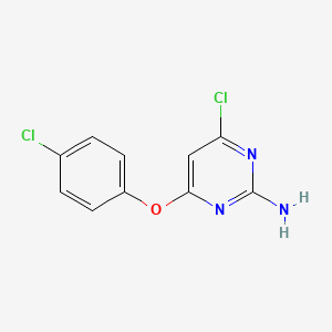 molecular formula C10H7Cl2N3O B11099029 4-Chloro-6-(4-chlorophenoxy)pyrimidin-2-amine CAS No. 100763-75-5