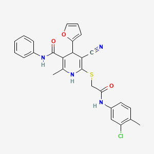 6-({2-[(3-chloro-4-methylphenyl)amino]-2-oxoethyl}sulfanyl)-5-cyano-4-(furan-2-yl)-2-methyl-N-phenyl-1,4-dihydropyridine-3-carboxamide