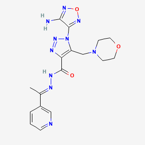 molecular formula C17H20N10O3 B11099060 1-(4-amino-1,2,5-oxadiazol-3-yl)-5-(morpholin-4-ylmethyl)-N'-[(1E)-1-(pyridin-3-yl)ethylidene]-1H-1,2,3-triazole-4-carbohydrazide 