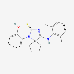 (4Z)-4-[(2,6-Dimethylphenyl)imino]-1-(2-hydroxyphenyl)-1,3-diazaspiro[4.4]nonane-2-thione