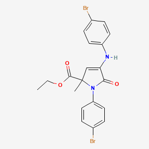 molecular formula C20H18Br2N2O3 B11099086 ethyl 1-(4-bromophenyl)-4-[(4-bromophenyl)amino]-2-methyl-5-oxo-2,5-dihydro-1H-pyrrole-2-carboxylate 