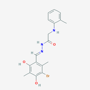 N'-[(E)-(3-Bromo-4,6-dihydroxy-2,5-dimethylphenyl)methylene]-2-[(2-methylphenyl)amino]acetohydrazide