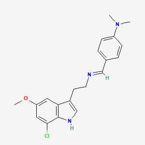 4-[(E)-{[2-(7-chloro-5-methoxy-1H-indol-3-yl)ethyl]imino}methyl]-N,N-dimethylaniline