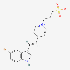 molecular formula C18H17BrN2O3S B11099179 3-{4-[(E)-2-(5-bromo-1H-indol-3-yl)ethenyl]pyridinium-1-yl}propane-1-sulfonate 