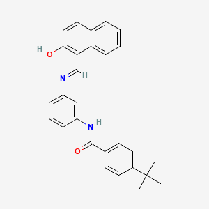 4-tert-butyl-N-(3-{[(E)-(2-hydroxynaphthalen-1-yl)methylidene]amino}phenyl)benzamide