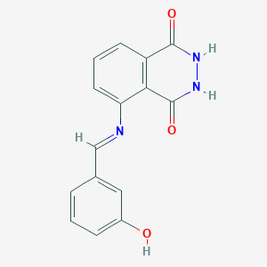 5-{[(E)-(3-hydroxyphenyl)methylidene]amino}-2,3-dihydrophthalazine-1,4-dione