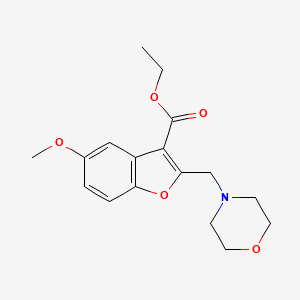 molecular formula C17H21NO5 B11099226 Ethyl 5-methoxy-2-(morpholin-4-ylmethyl)-1-benzofuran-3-carboxylate 