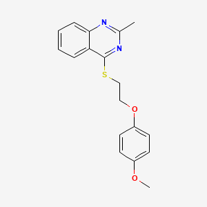 molecular formula C18H18N2O2S B11099292 4-{[2-(4-Methoxyphenoxy)ethyl]sulfanyl}-2-methylquinazoline 