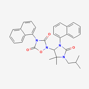 2-[5,5-Dimethyl-1-(2-methylpropyl)-3-(naphthalen-1-yl)-2-oxoimidazolidin-4-yl]-4-(naphthalen-1-yl)-1,2,4-oxadiazolidine-3,5-dione