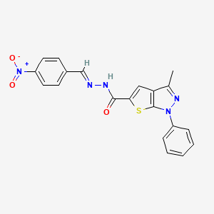 3-methyl-N'-[(E)-(4-nitrophenyl)methylidene]-1-phenyl-1H-thieno[2,3-c]pyrazole-5-carbohydrazide