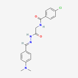 4-Chloro-N-(2-(2-(4-(dimethylamino)benzylidene)hydrazino)-2-oxoethyl)benzamide