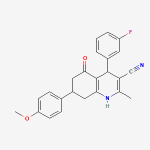 4-(3-Fluorophenyl)-7-(4-methoxyphenyl)-2-methyl-5-oxo-1,4,5,6,7,8-hexahydroquinoline-3-carbonitrile