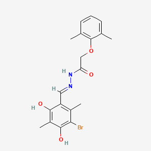 N'-[(E)-(3-bromo-4,6-dihydroxy-2,5-dimethylphenyl)methylidene]-2-(2,6-dimethylphenoxy)acetohydrazide